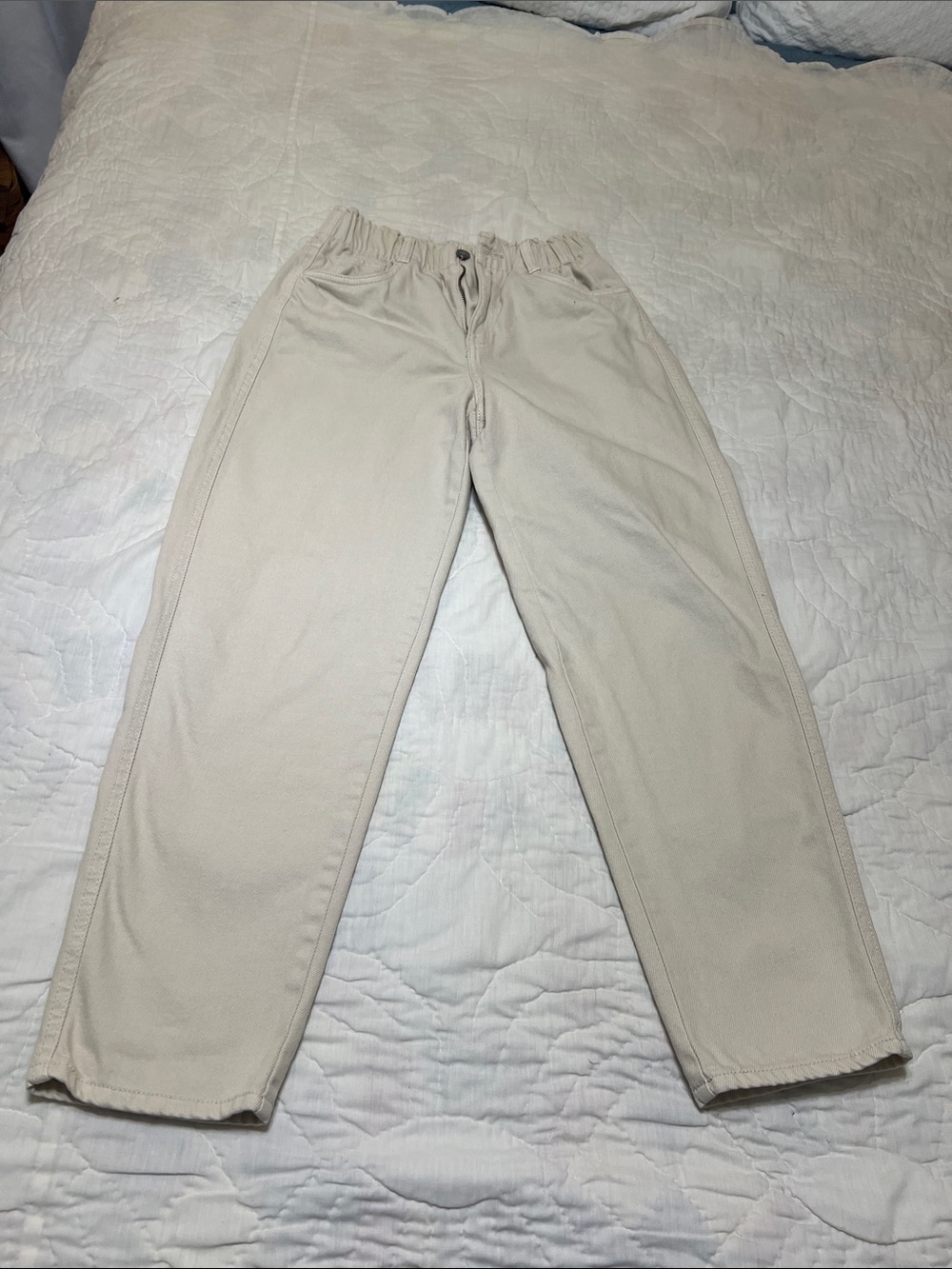 H&M Men's Cream Straight-Chino Pants
